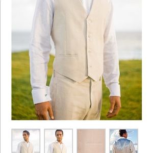 Island Importer 100% Linen Vest Wedding Suit Vest